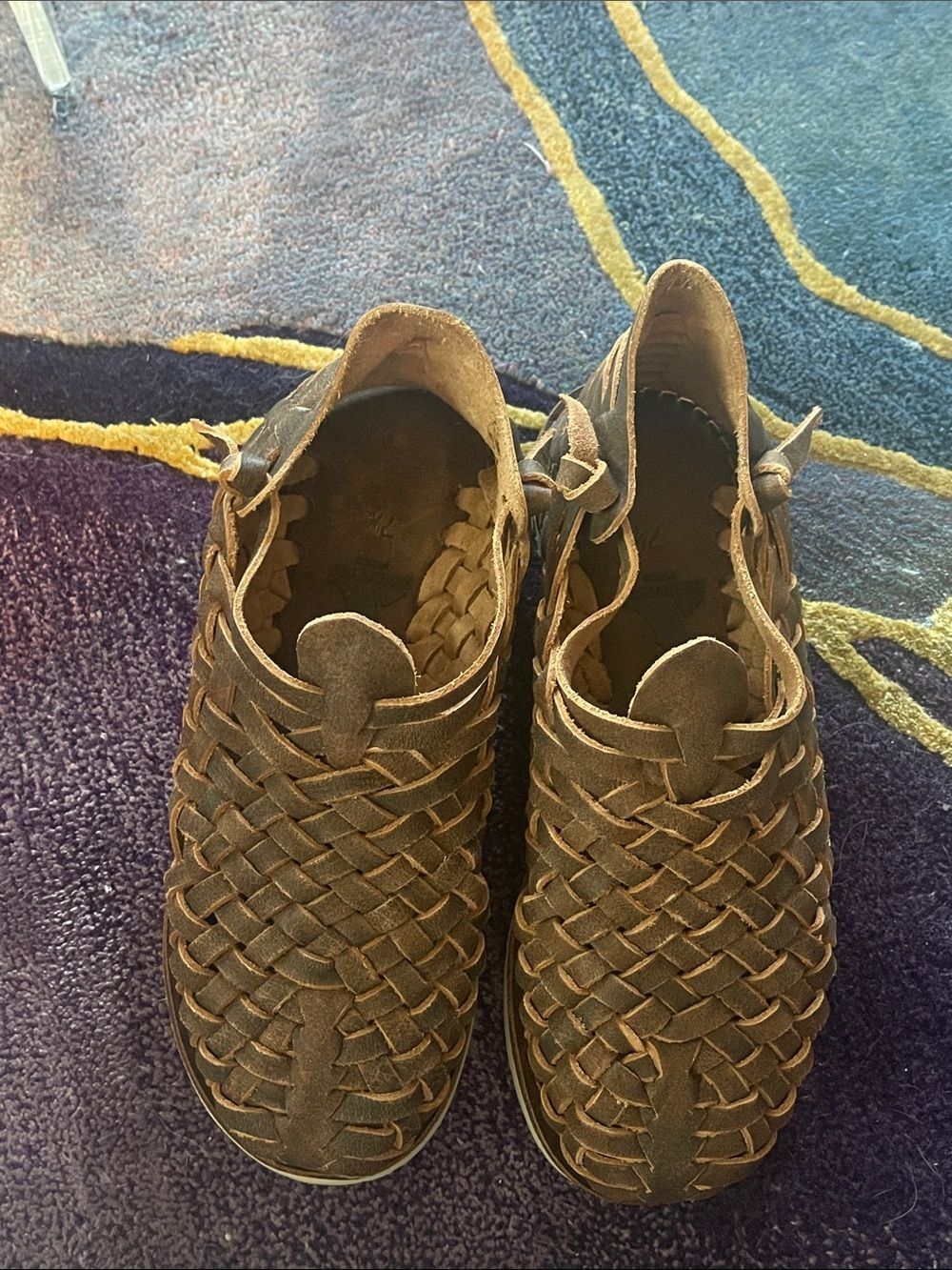 Women’s Woven Leather Slip-On Shoes - Brown